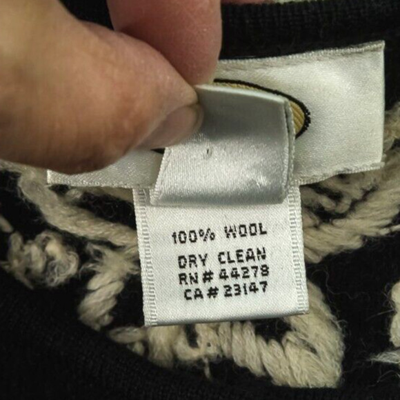 Talbots Size Small S Black Floral Print Embroidered Felted Boiled Wool Jacket - Picture 5 of 6